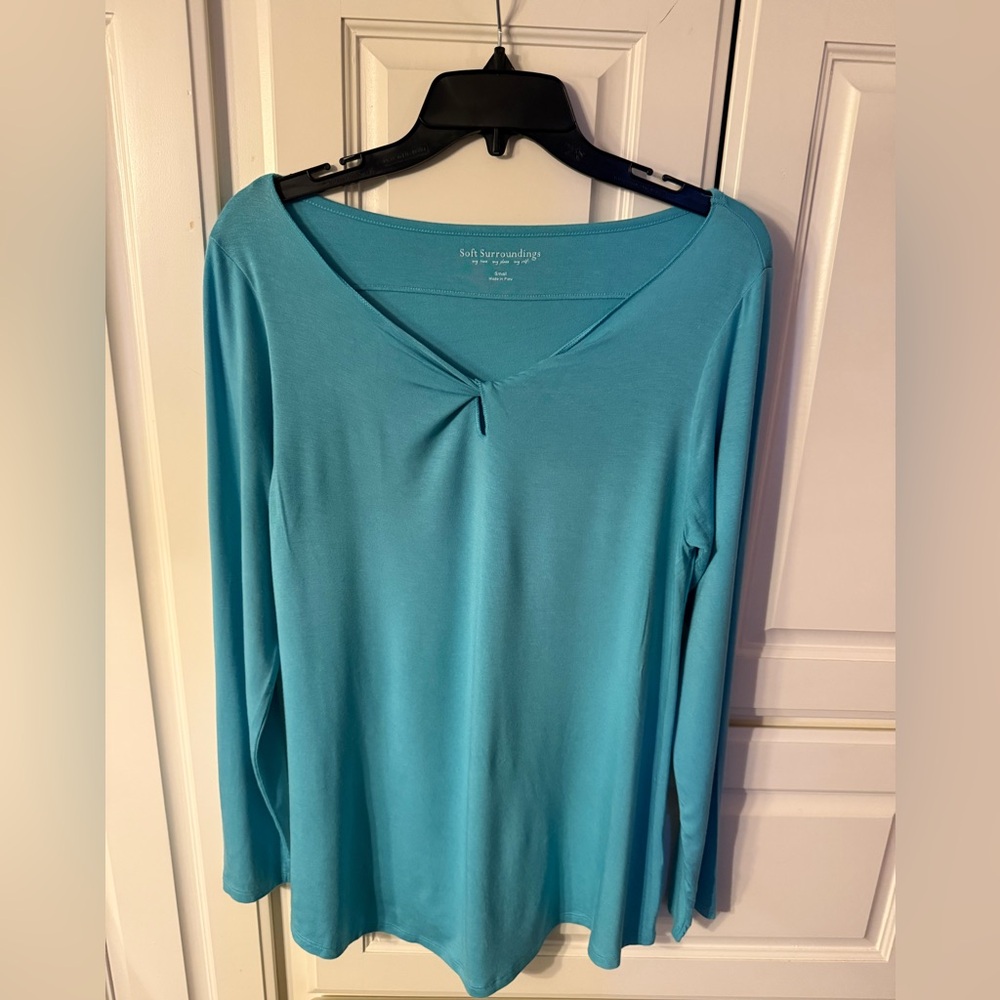 Soft Surroundings Turquoise Long Sleeve Top